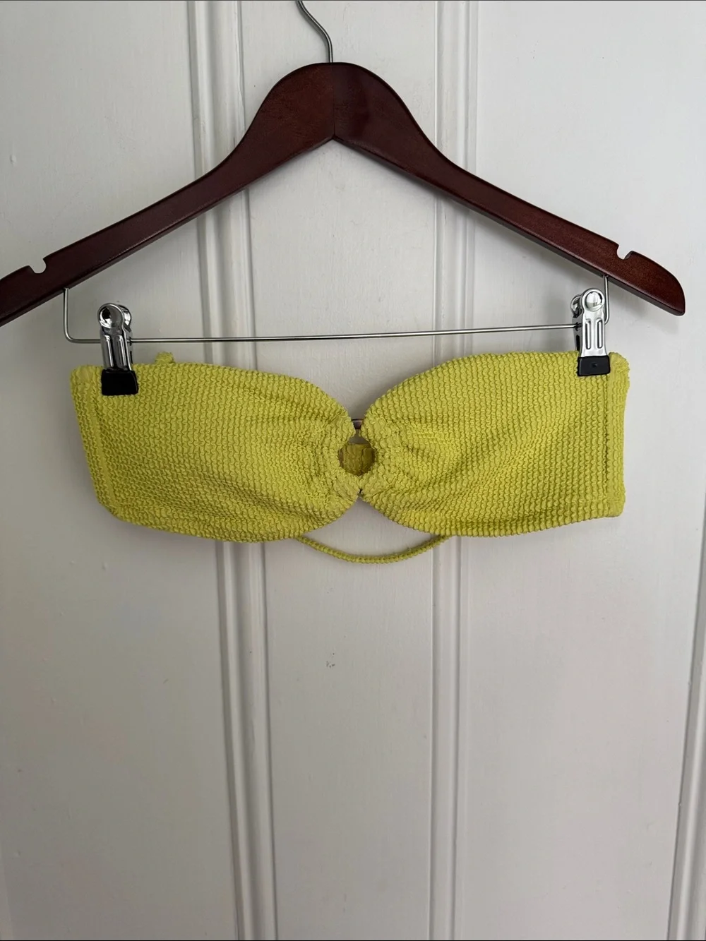 J. Crew Scrunchie ring bandeau bikini top